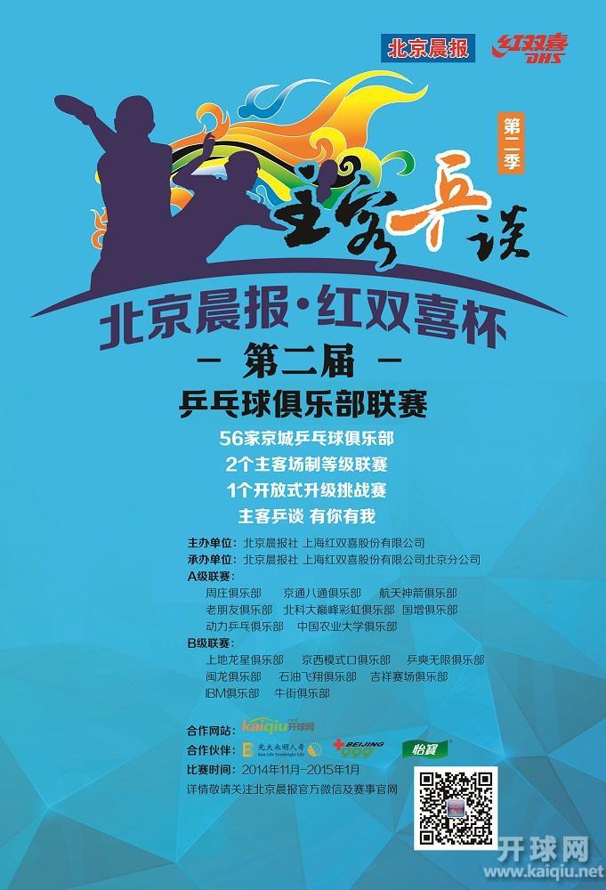 2014年北京晨报·红双喜杯乒乓球俱乐部联赛第二季总名单