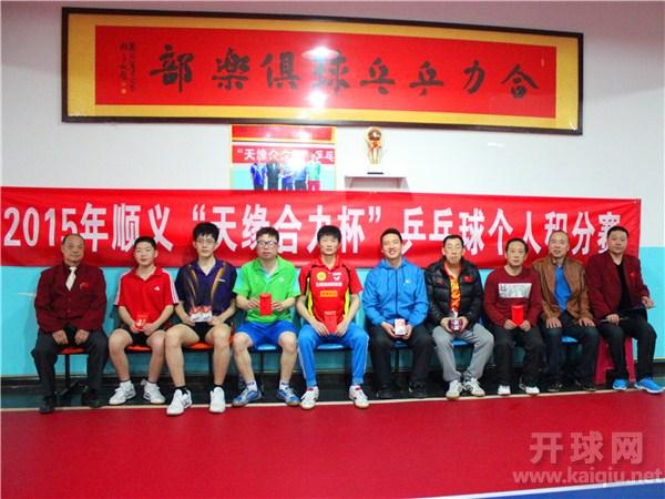2015年顺义“天缘合力杯”乒乓球个人积分系列赛3 (U1650组)